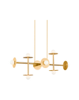 Nodes Large Linear Chandelier Brass