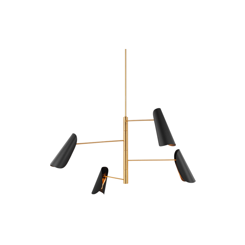 Tresa Four Light Chandelier Black