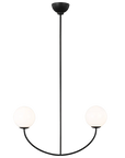 Galassia Two Light Linear Chandelier Black