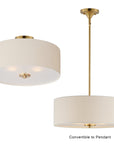 Bongo 3 Light Pendant/Semi Flush Mount Brass