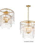 Warren 4 Light Semi Flush/ Pendant Gold