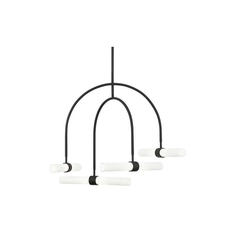 Calumn 4 Light Chandelier Black