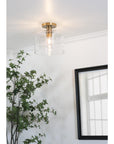 Elsa Med Base Semi-Flush Brass
